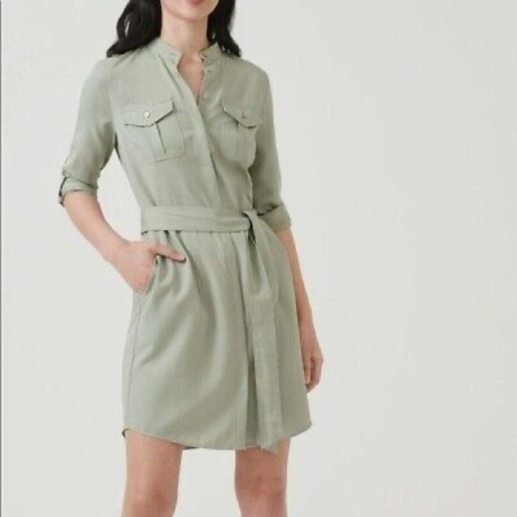 Untuckit Olivia Green Belted Shirt Dress Regular - Picture 1 of 6